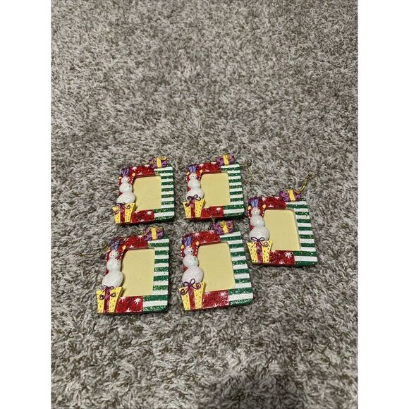 Snowman Picture Frame Christmas Ornament 5 - Picture 1 of 2